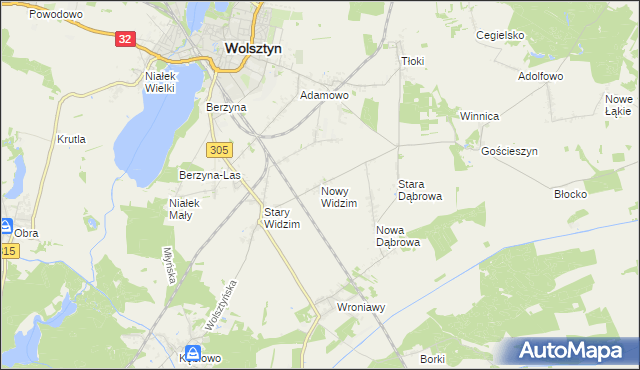mapa Nowy Widzim, Nowy Widzim na mapie Targeo