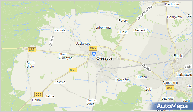 mapa Oleszyce, Oleszyce na mapie Targeo