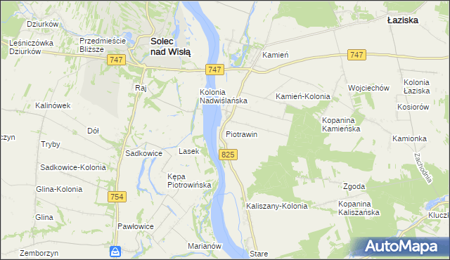 mapa Piotrawin gmina Łaziska, Piotrawin gmina Łaziska na mapie Targeo