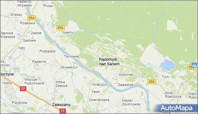 mapa Radomyśl nad Sanem, Radomyśl nad Sanem na mapie Targeo