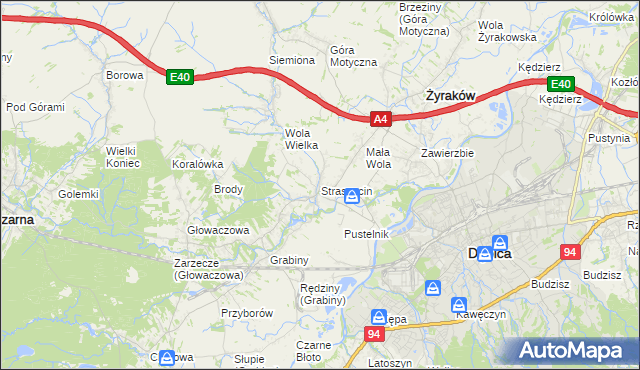 mapa Straszęcin, Straszęcin na mapie Targeo