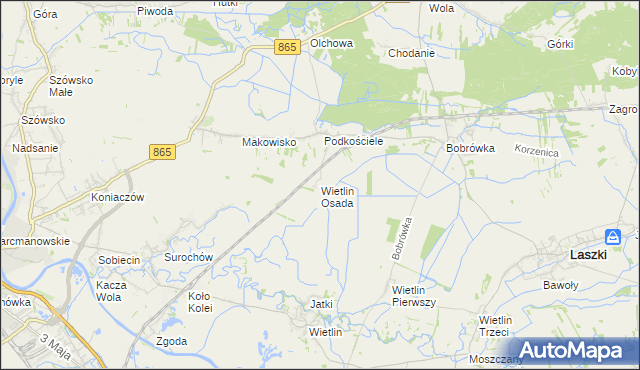 mapa Wietlin Osada, Wietlin Osada na mapie Targeo