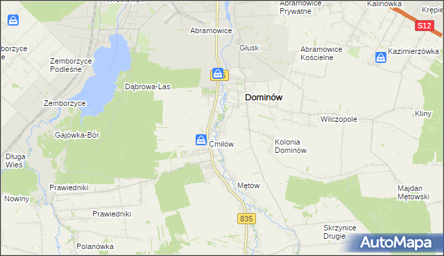 mapa Żabia Wola gmina Głusk, Żabia Wola gmina Głusk na mapie Targeo