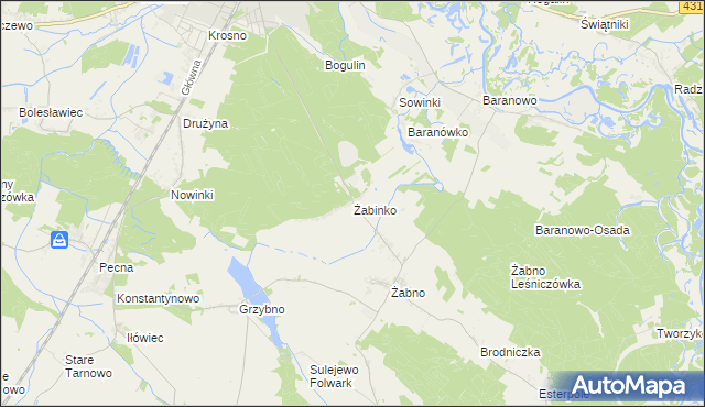 mapa Żabinko, Żabinko na mapie Targeo