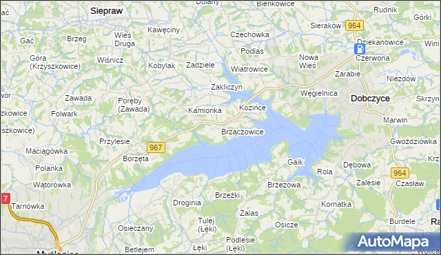 mapa Brzączowice, Brzączowice na mapie Targeo