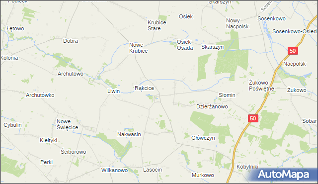 mapa Dzierżanowo-Osada, Dzierżanowo-Osada na mapie Targeo