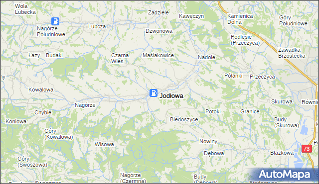 mapa Jodłowa, Jodłowa na mapie Targeo