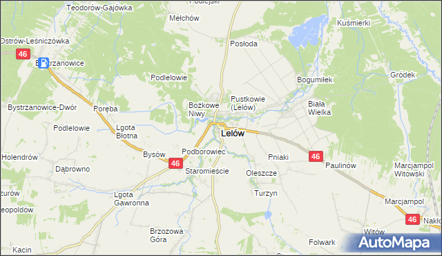 mapa Lelów, Lelów na mapie Targeo