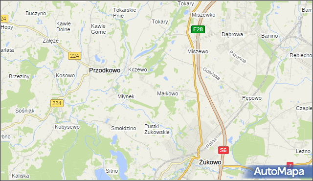 mapa Małkowo, Małkowo na mapie Targeo