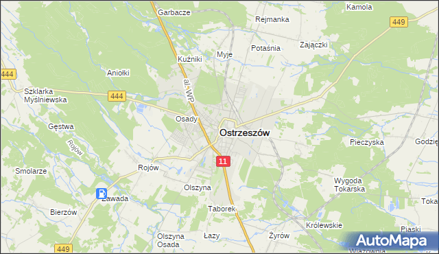 mapa Ostrzeszów, Ostrzeszów na mapie Targeo