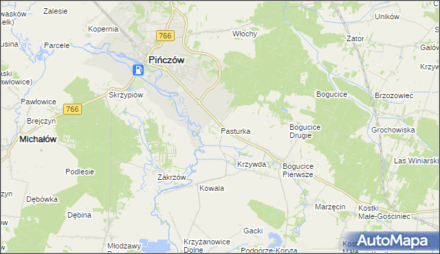 mapa Pasturka, Pasturka na mapie Targeo