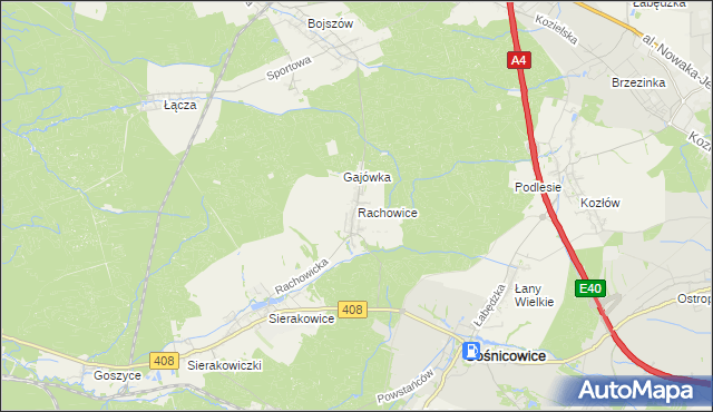 mapa Rachowice, Rachowice na mapie Targeo