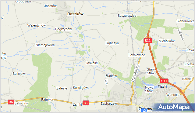 mapa Jelitów gmina Raszków, Jelitów gmina Raszków na mapie Targeo