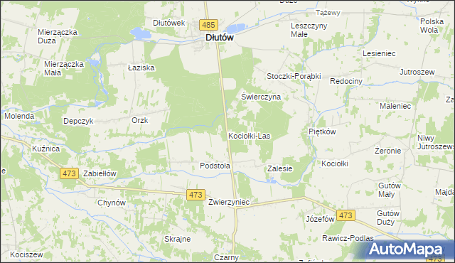 mapa Kociołki-Las, Kociołki-Las na mapie Targeo