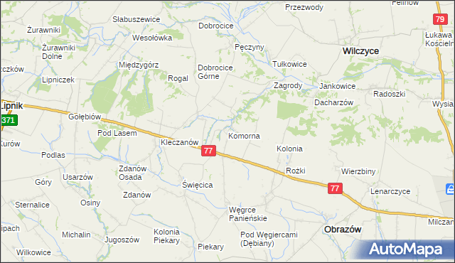 mapa Komorna, Komorna na mapie Targeo