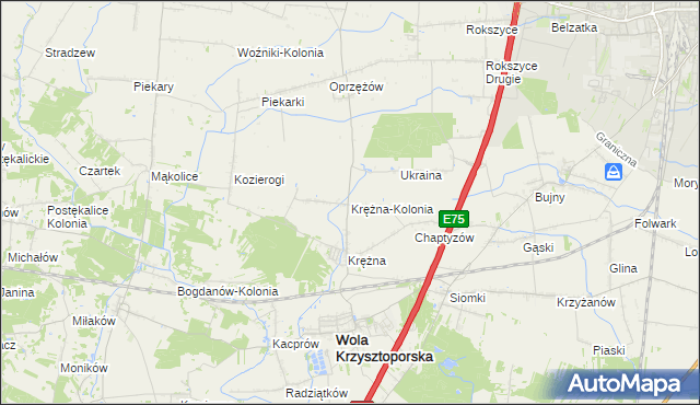 mapa Krężna-Kolonia, Krężna-Kolonia na mapie Targeo