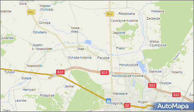 mapa Parypse, Parypse na mapie Targeo