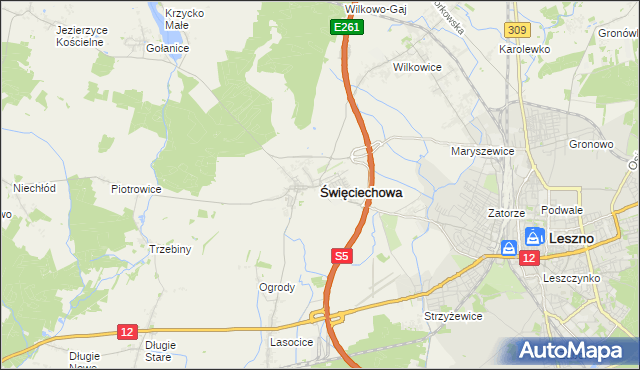 mapa Święciechowa, Święciechowa na mapie Targeo