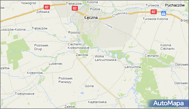 mapa Wólka Łańcuchowska, Wólka Łańcuchowska na mapie Targeo