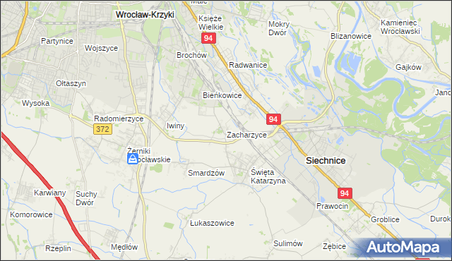 mapa Zacharzyce, Zacharzyce na mapie Targeo