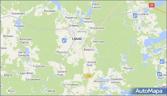 mapa Bałachy, Bałachy na mapie Targeo