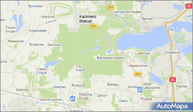 mapa Bieniszew-Klasztor, Bieniszew-Klasztor na mapie Targeo