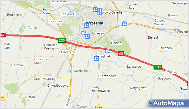 mapa Bierzglinek, Bierzglinek na mapie Targeo