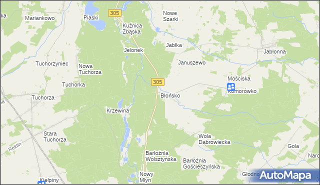 mapa Błońsko, Błońsko na mapie Targeo