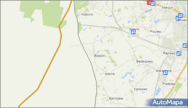 mapa Bobolin gmina Kołbaskowo, Bobolin gmina Kołbaskowo na mapie Targeo
