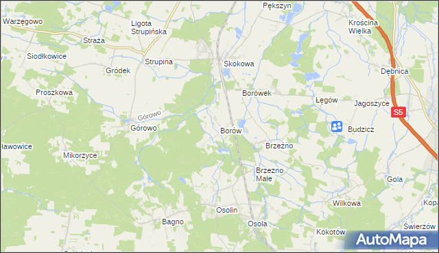mapa Borów gmina Prusice, Borów gmina Prusice na mapie Targeo