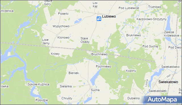 mapa Bruchniewo, Bruchniewo na mapie Targeo