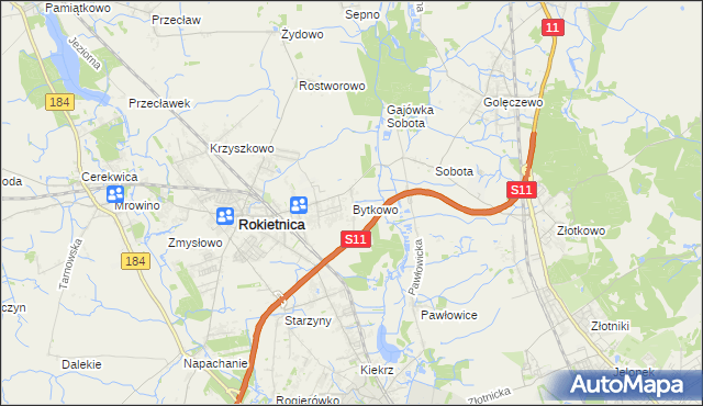 mapa Bytkowo, Bytkowo na mapie Targeo