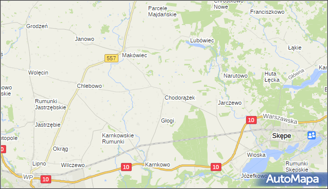 mapa Chodorążek, Chodorążek na mapie Targeo