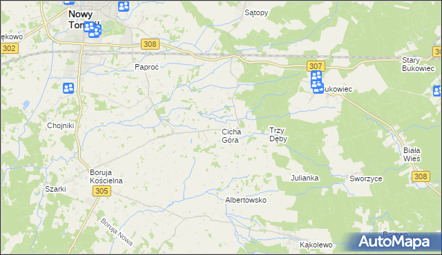 mapa Cicha Góra, Cicha Góra na mapie Targeo