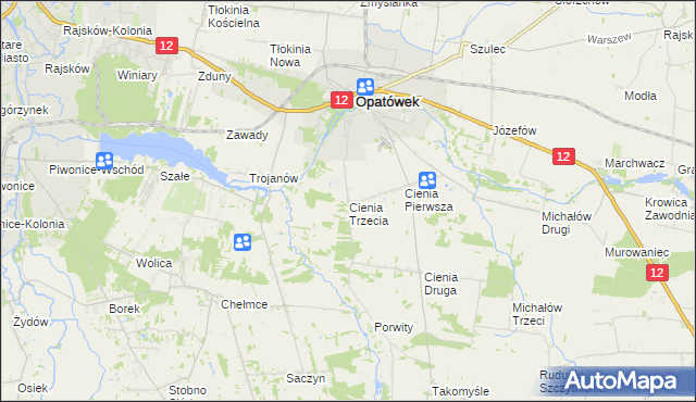 mapa Cienia Trzecia, Cienia Trzecia na mapie Targeo