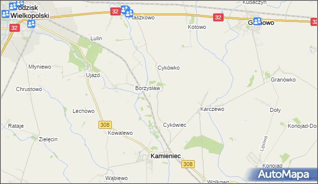 mapa Cykowo, Cykowo na mapie Targeo