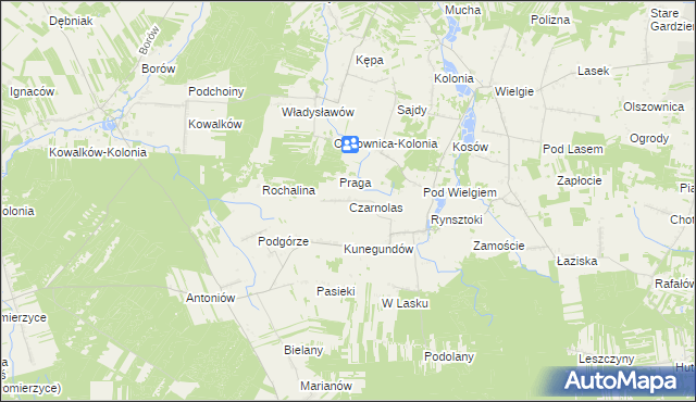 mapa Czarnolas gmina Ciepielów, Czarnolas gmina Ciepielów na mapie Targeo