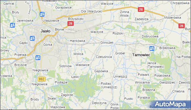 mapa Czeluśnica, Czeluśnica na mapie Targeo