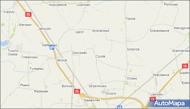 mapa Czyste gmina Inowrocław, Czyste gmina Inowrocław na mapie Targeo