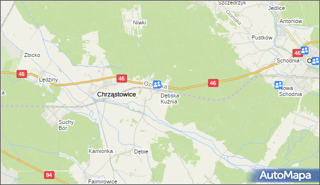 mapa Dębska Kuźnia, Dębska Kuźnia na mapie Targeo