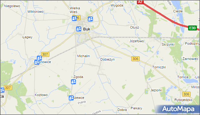 mapa Dobieżyn, Dobieżyn na mapie Targeo