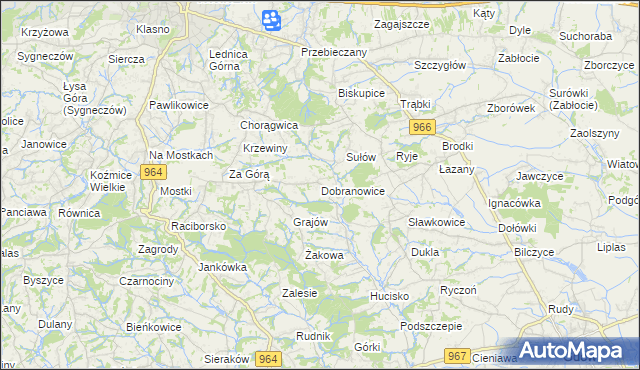 mapa Dobranowice gmina Wieliczka, Dobranowice gmina Wieliczka na mapie Targeo