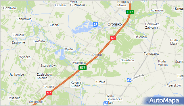 mapa Dobrut, Dobrut na mapie Targeo