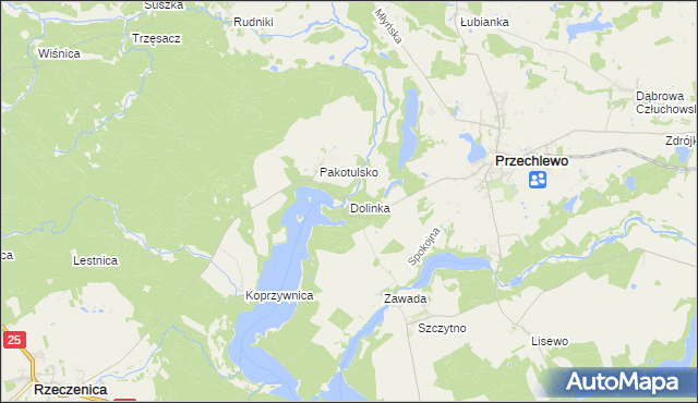 mapa Dolinka gmina Przechlewo, Dolinka gmina Przechlewo na mapie Targeo