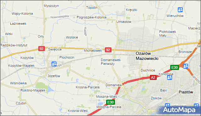 mapa Domaniewek Pierwszy, Domaniewek Pierwszy na mapie Targeo