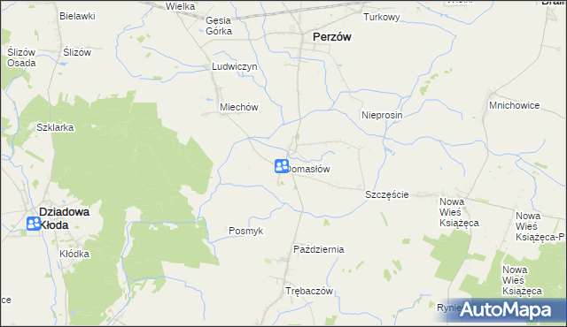 mapa Domasłów, Domasłów na mapie Targeo