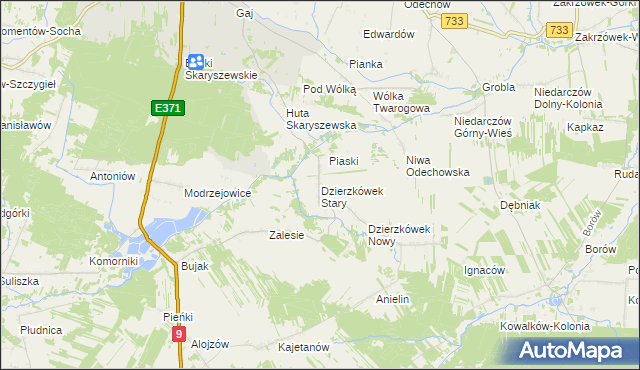 mapa Dzierzkówek Stary, Dzierzkówek Stary na mapie Targeo