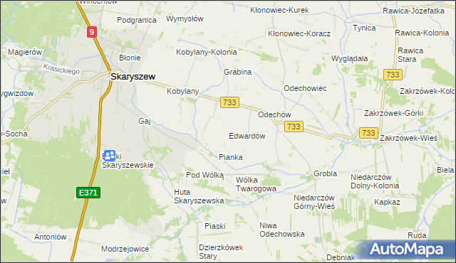 mapa Edwardów gmina Skaryszew, Edwardów gmina Skaryszew na mapie Targeo