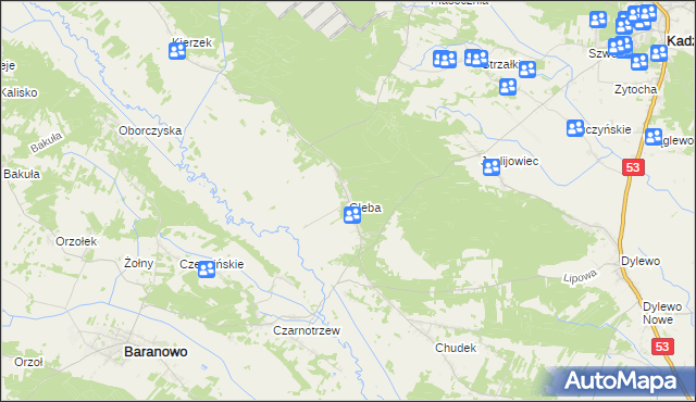 mapa Gleba, Gleba na mapie Targeo