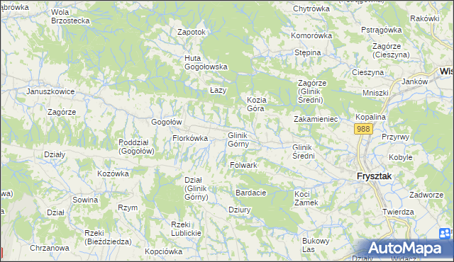 mapa Glinik Górny, Glinik Górny na mapie Targeo